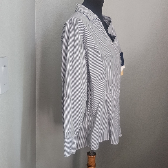 Riders By Lee Perfect Fit Striped Button Down Shirt XL - Picture 4 of 5